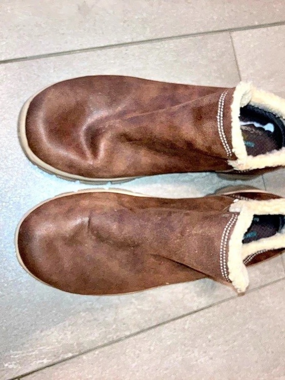 Skechers Workshire Relaxed Fit Brown Fleece-Lined Work Boots US 11